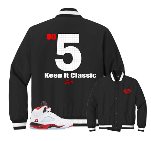 Retro 5 Fire Red Keep It Classic Insulated Jacket