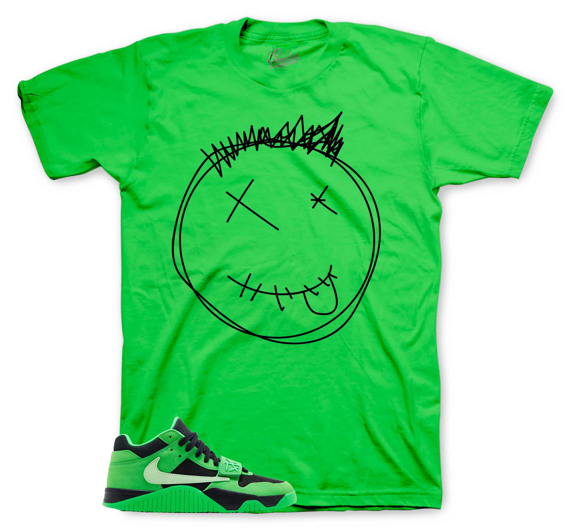 Sneaker Tees Match Jack TR Green Spark Shoes | Smiley Shirt