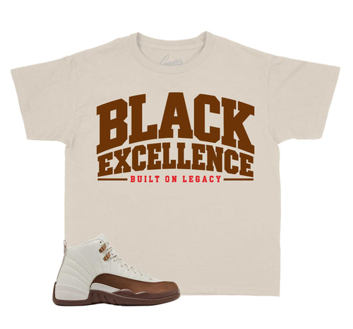 Kids Black Excellence T-Shirt | Jordan 12 Fireside