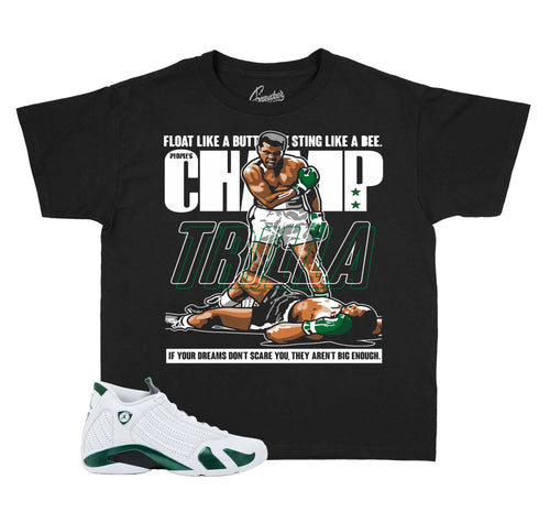 Kids Trilla Graphic T-Shirt | Jordan 14 Forest Green