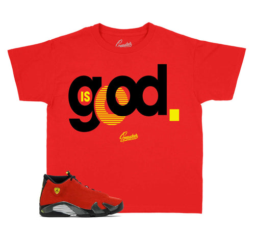 Kids - Challenge Red 14 God Is Good Shirt