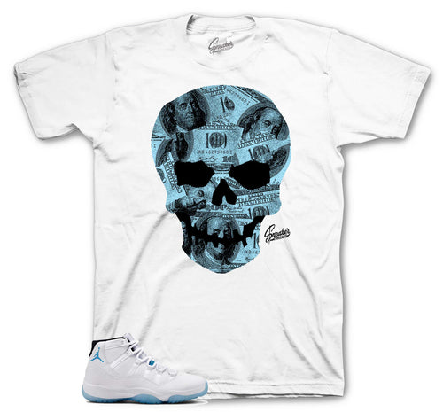 Retro 11 Legend Blue Money Skull  Shirt