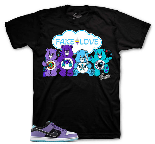 Dunk SB Low Court Purple Fake Love Shirt