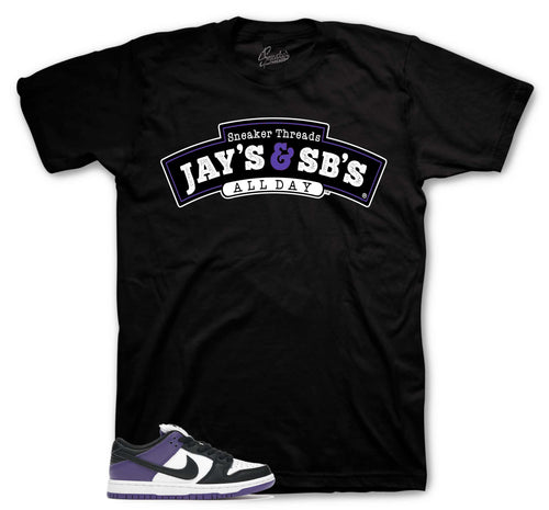 Dunk SB Low Court Purple Jays & SBs Shirt