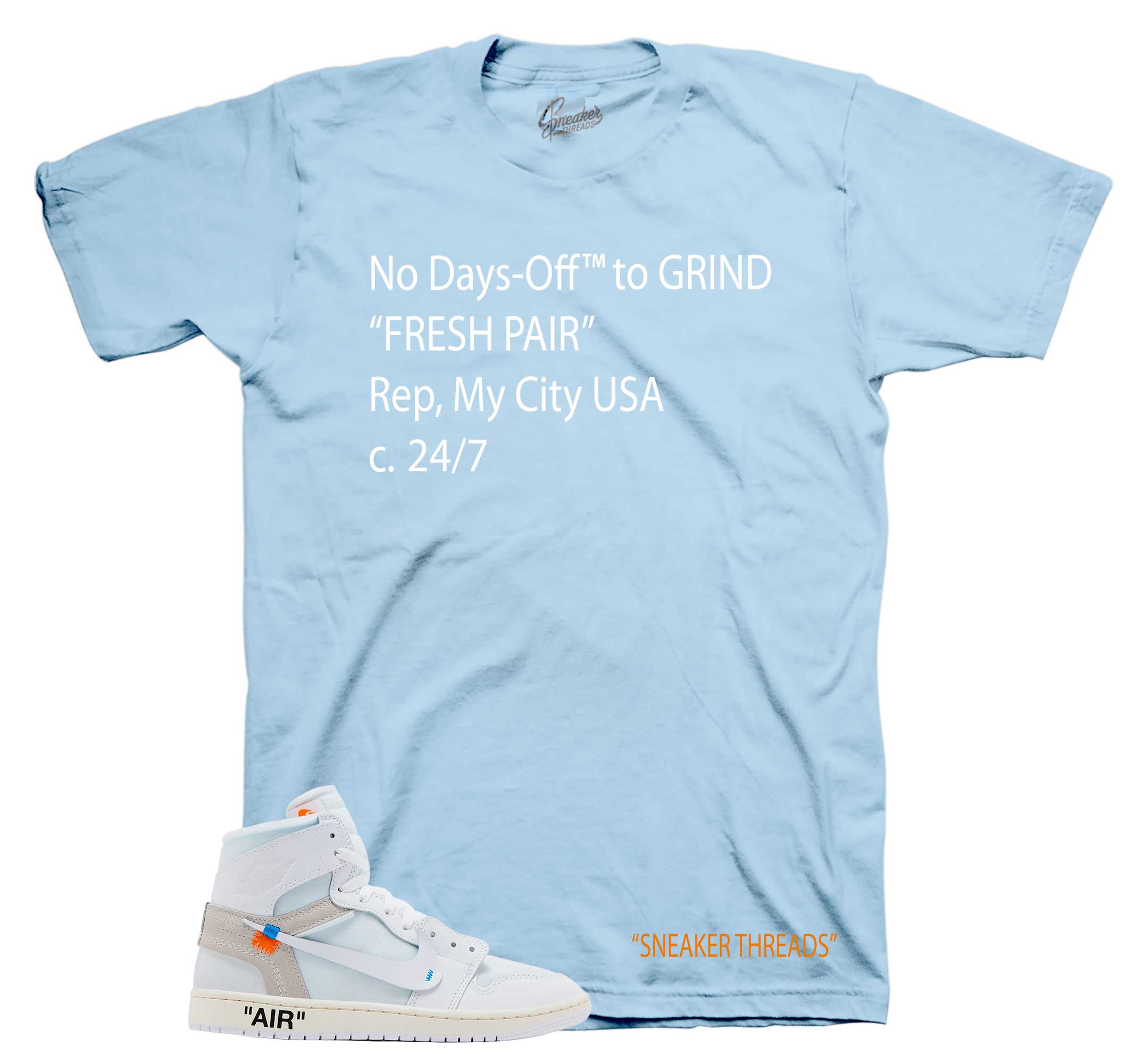 Jordan Retro 1 Alaska Virgil Tees & sneaker outfits | No Days Off 
