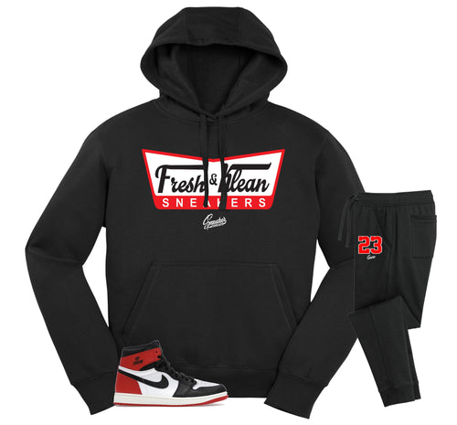 Retro 1 Black Toe Fresh Klean Hoodie Jogger Set