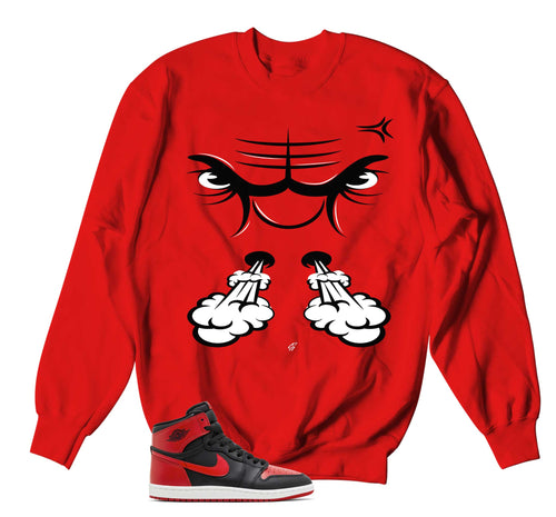 Retro 1 Bred Raging Face Sweater