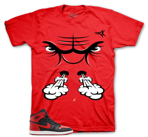 Retro 1 Bred Raging Face Shirt