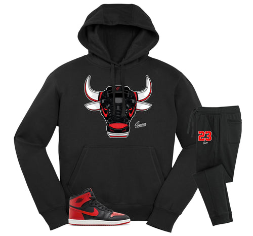 Retro 1 Bred War Bully Hoodie Jogger Set