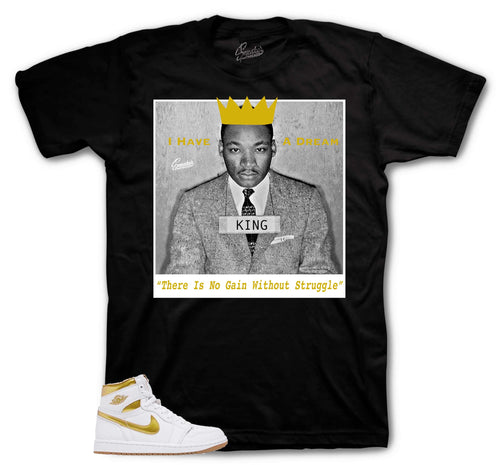 Retro 1 White Metallic Gold Freedom Shirt