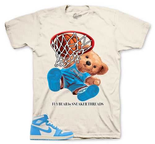 Retro 1 Reimagined UNC Fly Bear Shirt