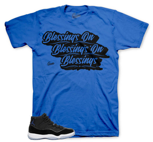Blessings Graphic T-Shirt | Jordan 11 Varsity Royal Space Jams