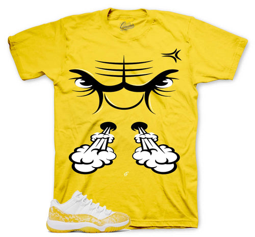 Retro 11 Yellow Snakeskin Raging Face Shirt