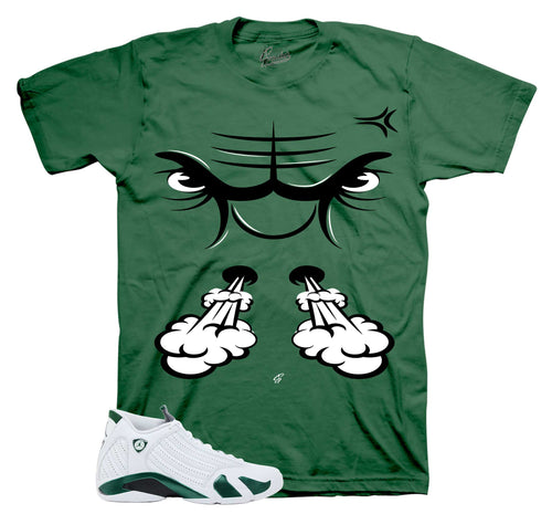 Raging Face Graphic T-Shirt | Jordan 14 Forest Green