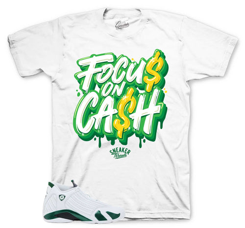 Focus On Cash Graphic T-Shirt | Jordan 14 Forest Green