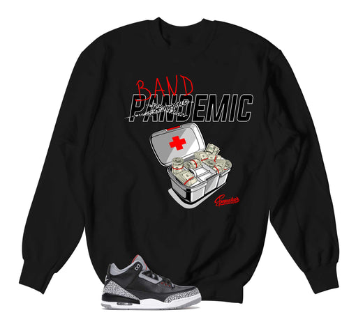 Retro 3 Black Cement Bandemic Sweater