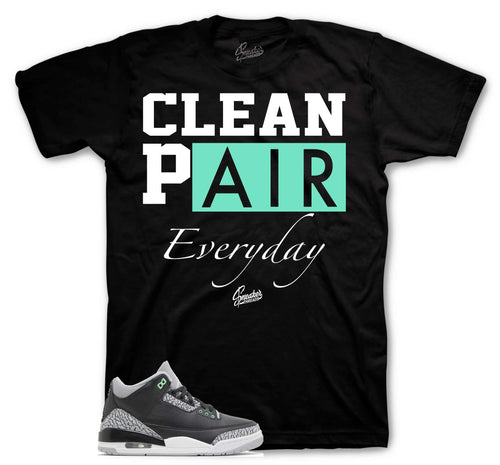 Retro 3 Green Glow Clean Pair Shirt