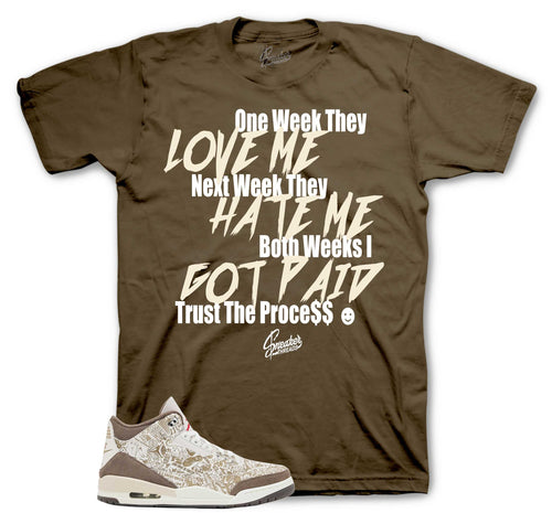 Retro 3 Laser Palomino Trust The Process Shirt