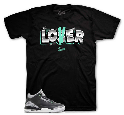 Retro 3 Green Glow Loser Lover Shirt