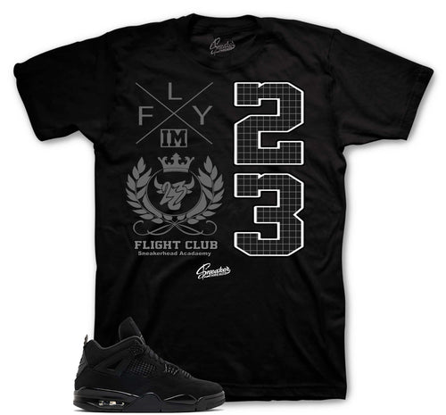 Retro 4 Black Cat Flight Crest Shirt