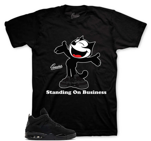 Retro 4 Black Cat Standing On Business Shirt