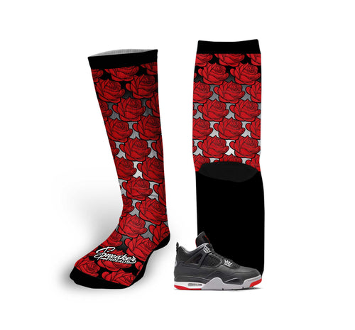 Retro 4 Bred Rose Socks