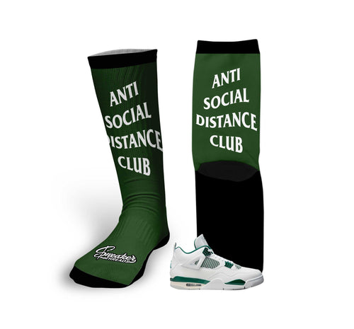 Retro 4 Oxidized Green Social Distance Socks