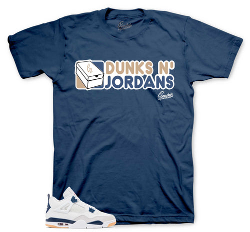 Retro 4 SB Navy Dunks N Jordans Shirt