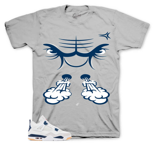 Retro 4 SB Navy Raging Face Shirt