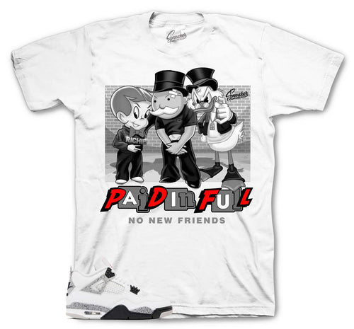 Retro 4 White Cement No New Friends Shirt