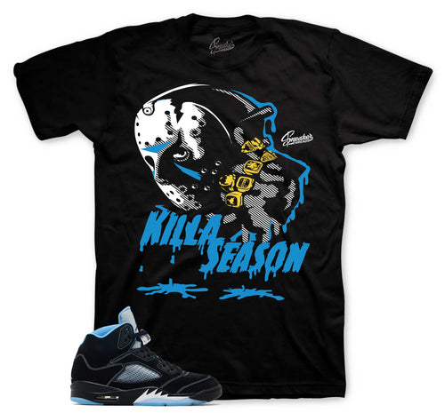 Retro 5 Black Carolina Killa Season Shirt