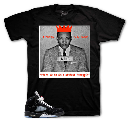 Retro 5 Black Metallic Freedom Shirt