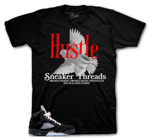 Retro 5 Black Metallic Hustle Bird Shirt