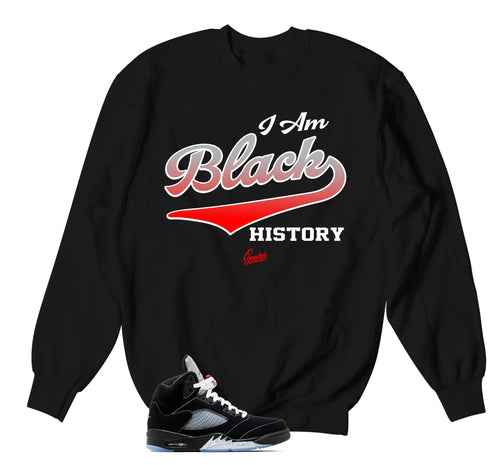 Retro 5 Black Metallic I Am Sweater