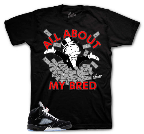 Retro 5 Black Metallic My Bred Shirt