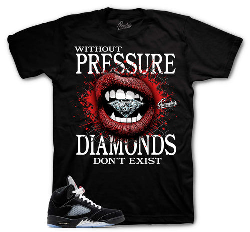 Retro 5 Black Metallic Wihtout Pressure Shirt