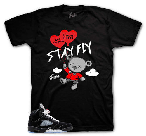 Retro 5 Black Metallic Money Over Love Shirt