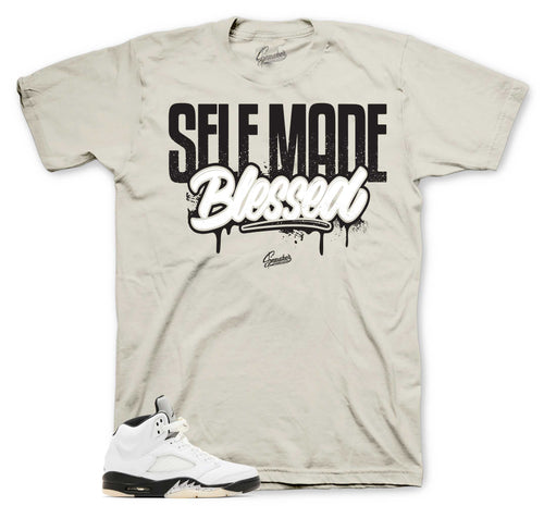 Retro 5 White Black Self Made Shirt