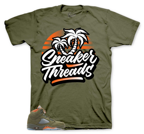 Retro 5 Olive ST Palms Shirt