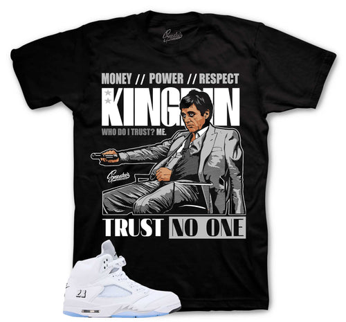 Retro 5 White Metallic Trust Issues Shirt