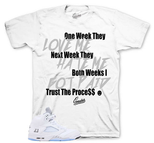 Retro 5 White Metallic Trust The Process Shirt