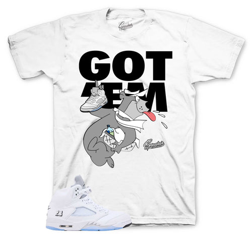 Retro 5 White Metallic Finessed Shirt