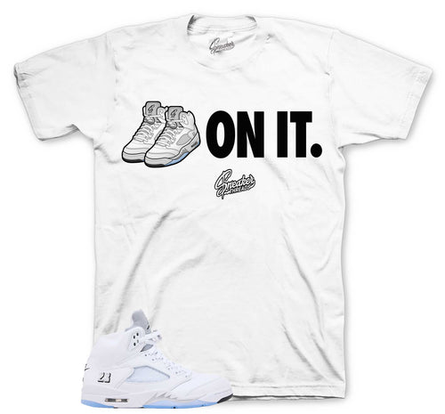 Retro 5 White Metallic Five On It Shirt