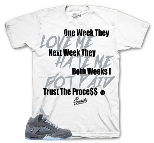 Retro 5 Wolf Grey Trust The Process Shirt