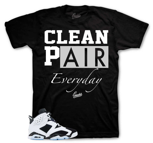 Retro 6 White Black Clean Pair Shirt