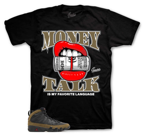 Retro 9 Olive Money Talk Shirt