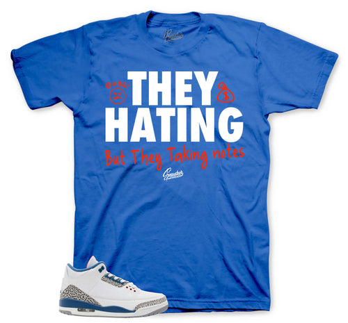 Retro 3 True Blue They Hating Shirt