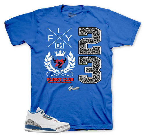Retro 3 True Blue Flight Crest Shirt