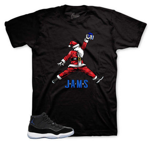 Air Santa Graphic T-Shirt | Jordan 11 Varsity Royal Space Jams