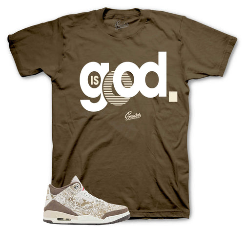 Retro 3 Laser Palomino God is Good Shirt